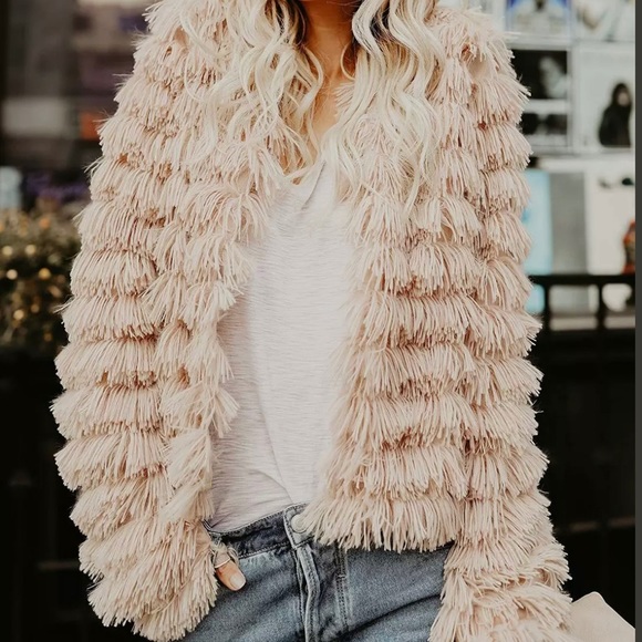 Open Front Cardigan Fur Coat Jacket Warm Coat NWT - Picture 5 of 8